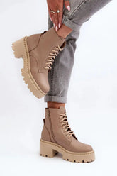 Step in style Women's natural leather boots  Adomoo